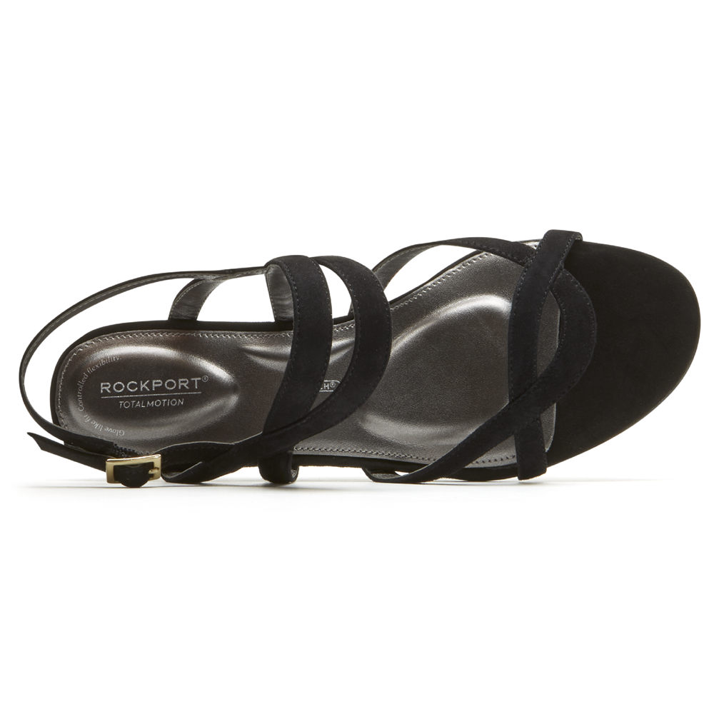 Sandalias Rockport Mujer Mexico - Total Motion Zandra Slingback Negros - RGEFD4203